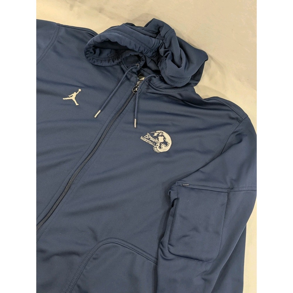 Jordan Zip‎ Up Track Jacket Bartlettsville Bruins Bears Basketball Navy Blue XL